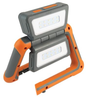 Energizer Linterna LED recargable, luz de trabajo brillante multipanel, resistente al agua, cable de carga micro USB, paquete de 1, ENAWLL8, naranja/gris, compacta