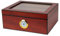 Eitida Desktop Humidor Case Holds 25-50 Cigar, Tempered Glass Top Display, Handcraft Spanish Cedar Wood Storage Box with Divider, Humidifier and Hygrometer, Sapele Cherry Finish