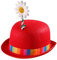 W WIDMANN MILANO Party Fashion - Hut Clown mit Blume, Melone aus Filz, Hut, Accessoire für Faschingskostüme