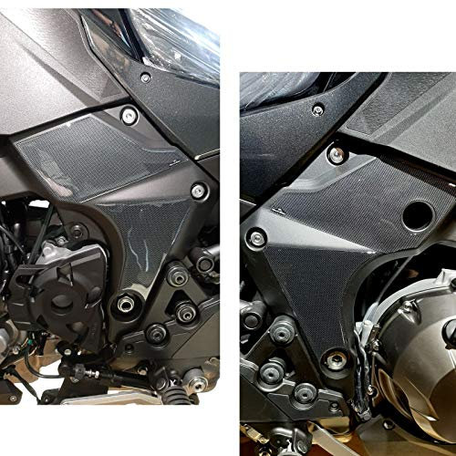 Resin Bike Aufkleber für Motorrad Kompatibel mit Kawasaki Versys 1000 Grand Tourer 2017-2025. Seitlicher Rahmenschutz vor Stößen und Kratzern. 3D-Harzklebstoff - Stickers - Made in Italy