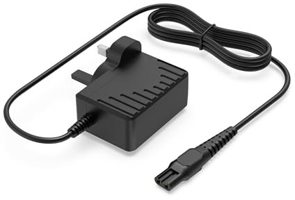 15V UK Charger Compatible with Philips Shaver HQ8505 for Series 3000 5000 7000 9000, BT5502 BT9810 S3233 S3333 S1332 MG7750 MG7790 Beard Trimmer Electric Razor – Check Port & Model Before Purchase