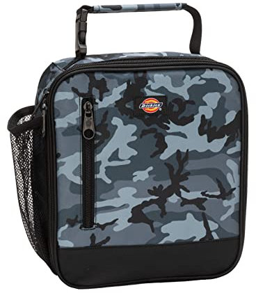 Dickies Basic Insulated Lunch Bag for School and Work, Thermal Reusable Office Lunch Box for Kids, Boys, Girls, Men, Women (Grey Camo)