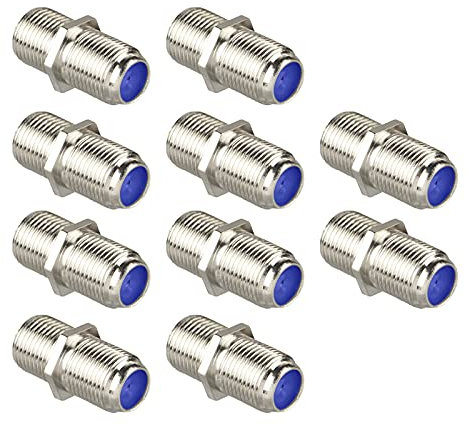 LEENUE F Stecker Verbinder, Sat Kabel Verbinder, RG6 Koaxial Buchse zu Buchse, Nickelbeschichtung koaxialkabel verbinder für Koaxialkabel Antennenkabel Satellitenkabel 10er Pack