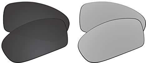EZReplace Ersatzgläser für Oakley Holbrook OO9102 Sonnenbrillen (polarisierte Gläser) - Passend für Oakley Holbrook Rahmen (Kohlenschwarz+Metall silber)