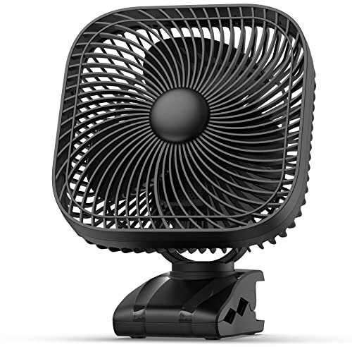Rechargeable Portable Fan with Light, 8-inch Battery Operated Clip on, 20000mAh 78 Hours Work Time, Quiet, Strong Airflow USB, 4 Speeds Personal, Ideal for Outdoor Camping Hurricane