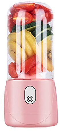 410ml 6 cuchillas USB Mini Exprimidor Eléctrico Zumo Portátil, Portátil para el hogar Extractor de Jugos para Frutas Verduras, Extractor de zumo pequeño con vaso de vidrio, licuadora portátil