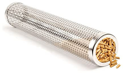 Fumoir à granulés en maille de 30,5 cm - Rond - En acier inoxydable - Pour fumage à froid/chaud