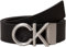 Calvin Klein Herren Gürtel Metal Monogramm-Schnalle, Schwarz (Ck Black Pebble), 90 cm