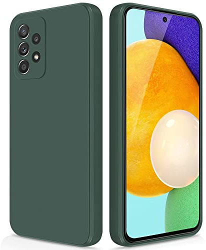GiiYoon Hülle für Samsung Galaxy A52, grün | Silicone Case, Seidig Weiches Gefühl, Stoßschutz, Kratzfest, Mikrofaser-Innenfutter