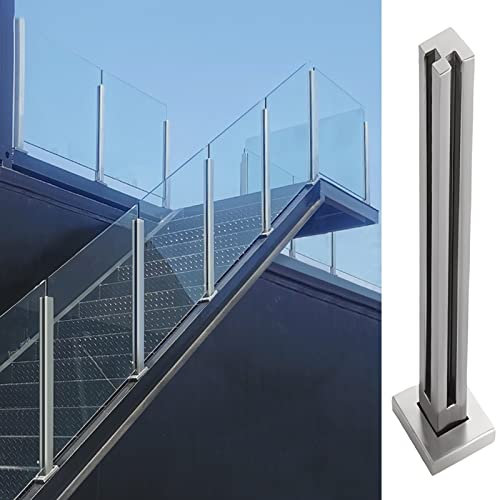 Poteau Garde Corps Verre Pince Entretoise De Garde-Corps en Verre, Balustrade en Verre Verticale pour Escaliers/Terrasse Extérieure/Cour/Villa, Système De Garde-Corps en Verre Acier Inoxydable