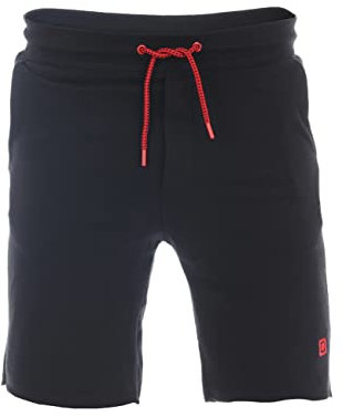 riverso Short de survêtement RIVMax pour homme - Short de sport - En coton - Noir - Rouge - Bleu - Gris - Rose - Vert - S M L XL 2XL 3XL 4XL 5XL, Noir/rouge., L