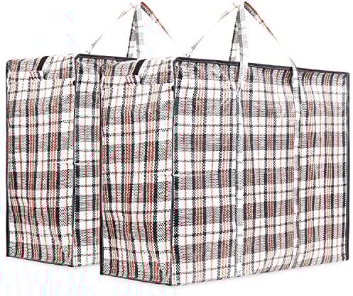 DECO EXPRESS Storage Bag, Jumbo Travel Organizer Tasche mit stabilem Reißverschluss und Griffen, große Garment Bag, vielseitige Klamotten aufbewahrung Tasche, 76 x 59 x 24 cm, 2er-Pack