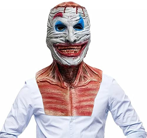 woyufen Doppelte Schicht Abziehbare Oberfläche Halloween Horror Maske Jack Doppelgesichtsmaske Horror Maske Blutiger Horror-Schädel aus Latex Geeignet für Par Rollenspiele