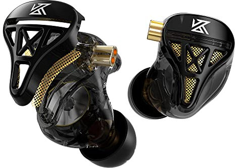 Yinyoo KZ DQS Cuffie HiFi In Ear Auricolari Dinamici, Auricolari Semi-Aperti con Bassi Forti, Leggero In Ear Monitor per Batteria, Musicista, Sport, Gaming (senza microfono)