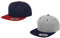 2er Flexfit Snapback Unisex Classic Cap 2-Tone Cap | viele Farbsets | Einheitsgröße | + GRATIS HLKauf Block (Farbe: 1x Navy/Red & 1x Heathergrey/Navy & 1x HLKauf Block)