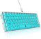 Snpurdiri 60% Wired Gaming Keyboard, RGB Backlit Ultra-Compact Mini Keyboard, Waterproof Small Compact Transparent Keycaps for PC/Mac Gamer(White Transparent)