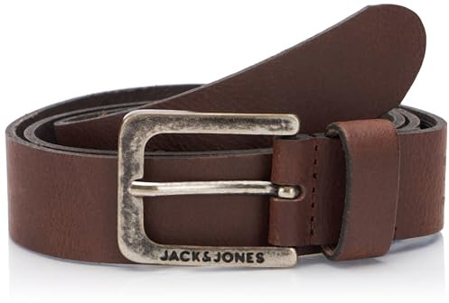 JACK & JONES Herren Jacmarrakech Leather Belt Ledergürtel, Brown Stone, 95