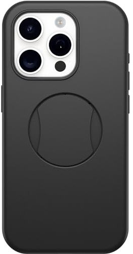 OtterBox Schutzhülle für iPhone 15 Pro, Symmetry Ottergrip, integrierter Griff, schlankes Design, mit MagSafe kompatibel, erhöhte Kanten schützen Kamera und Bildschirm, Schwarz