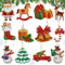 VICDUEKG 12 Stück Diamond Painting Weihnachten, 5D DIY Diamond Painting Schlüsselanhänger, Diamond Painting Anhänger Set für Weihnachtsdeko Weihnachtsbaum Fenster Hängend Winter Dekor