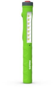 Philips Xperion 3000 LED-Penlight, wiederaufladbare Stiftlampe mit Leuchtfeld (100lm) und zusätzlichem LED-Spotlicht (50lm), Magnetclip, USB-C, Grün