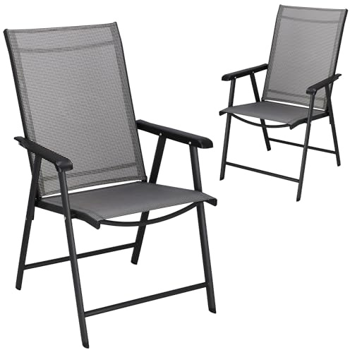 SPRINGOS Klappbare Gartenstühle mit Armlehnen 49 x 49 x 96 cm 2 Stück