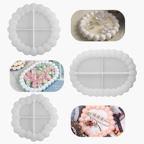 SLTAXAR 3 PCS Moule Silicone pour Résine Époxy - Dessous de Verre Blanc - Sous Verre en Silicone