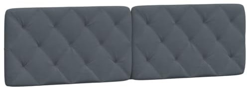 vidaXL Kissen für Kopfteil, Wandpolster Polsterpaneel Bettkopfteil, Rückenkissen Polsterkopfteil Wandkissen Schlafzimmer, Dunkelgrau 180cm Samt
