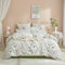 Luowei Parure de Lit Coton 220x240 cm Rose Fleurie Feuilles Housse de Couette 2 Personnes Adulte Très Doux Housse Couette Imprimée avec Fermeture Éclair et 2 Taies d'oreiller 65x65 cm