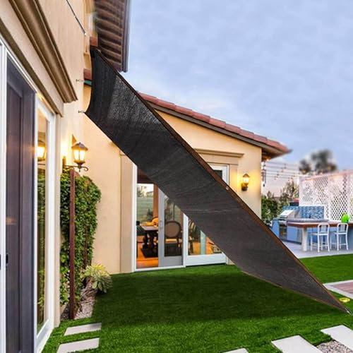 Voile d'ombrage 3x3 Carré Filet d'ombrage Extérieur Toile pour Pergola File Ombrage Terrasse Jardin Balcon/Garage/Ferme/Voitures/Pergola,black-6x8m