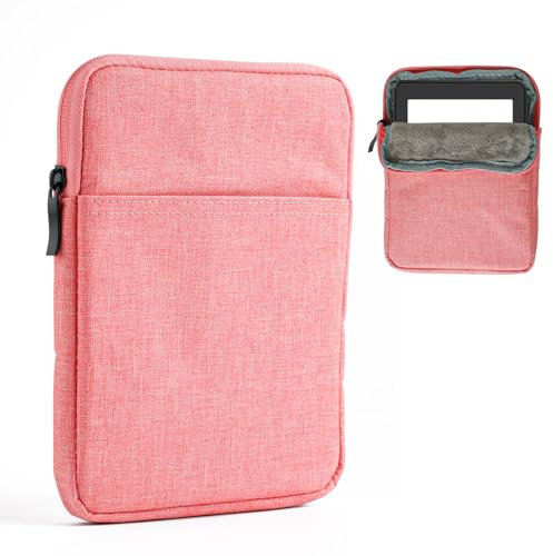 Housse pour Liseuse Électronique pour Kindle Appareil de 6 à 7 Pouces, Pochette de Protection pour Liseuse Housse de Protection pour Tablette Étui pour Liseuse (Rose)