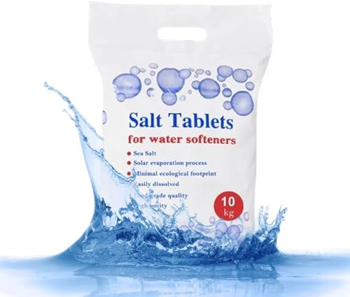 High Purity Sea Salt Water Softener Salt Tablets 10kg (2 Bags), Softens Water, Extends Appliance Life, Improves Lathering, Skin & Hair Care - Easily Dissolved Salt Tablets for Water Softener