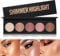 KARLOR Gesicht Highlighter Palette, 5 Farben Highlighter Kontour Makeup Champagner Golden Bronzer Rosa Highlighter Perlmutt Schimmer Glitzer hochglänzend Highlighter Puder Lidschatten Palette