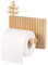 Portarrollos de papel higiénico de madera con diseño de hojas, montaje en pared, con listones rústicos para almacenamiento de baño