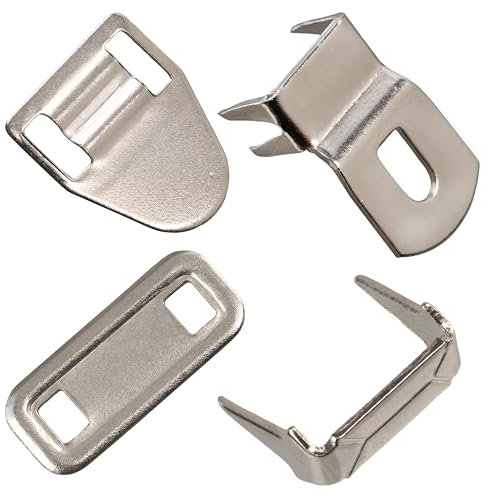 AERZETIX - Set di 15 ganci per chiusura invisibili senza cuciture - colore argento - in metallo - per pantaloni gonne abiti artigianato tessile