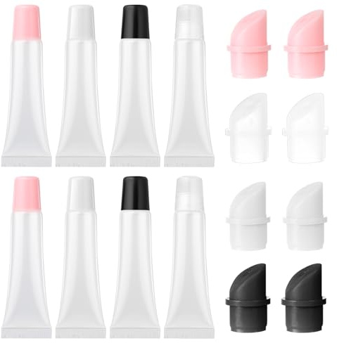 Empty Lip Gloss Tubes Empty 15ml Clear Lip Balm Containers Empty Lip Balm Tubes Refillable Mini Lip Gloss Containers Empty Lip Gloss Squeeze Tubes for DIY Lip Gloss and Travel Toiletries 8 Pcs