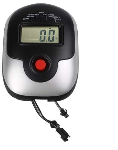 Stationärer Fahrradtacho Elektronischer Display-Monitor mit LED-Bildschirm für Zeit, Distanz, Kalorien, Herzfrequenz-Tracking, kompakter ABS-Ersatz für Indoor-Heimtrainer