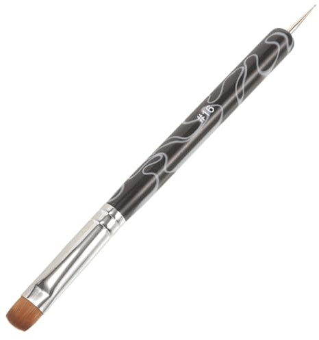 ARTIBETTER Pinceau à Ongles Double Embout Noir N°16 pour Nail Art, Stylo à Points pour Manucure, Brosse Fine et Ronde pour Produits de Manucure, Outil Précis pour Dessin D'ongles et Loisirs