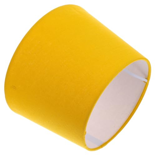 Gelber Stofflampenschirm für Stehlampen und Wandlampen E27 E14 | Einfache Montage, Feine Schlichte Optik, Lochdurchmesser 4,2cm, für Hotel und Bibliothek