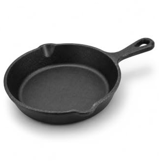 WINSOME Pre Seasoned Cast Iron Skillet | (16.5cm) Heat-Retaining Cast Iron Frying Pan with Dual Handles | Skillet Pan with Pouring Lips | Cast Iron Pan for BBQ, Chops, Fajitas & Steaks