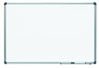 Rocada Tableau blanc magnétique 60 x 90 cm, avec cadre en aluminium, facile à effacer, laqué avec cadre en aluminium anodisé, pour écrire avec des marqueurs effaçables à sec