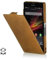 StilGut UltraSlim Case, Hülle aus Leder für Sony Xperia Z, Old Style Braun (Camel Brown)