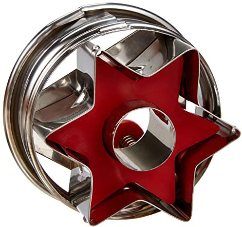 Städter Stern m. Auswerfer, Edelstahl, Silber-rot, 4.8 x 4.8 x 4.8 cm