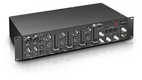 LD Systems ZONE 423-19 2-Zonen Mixer mit 2 Mikrofonkanälen und 2HE, schwarz
