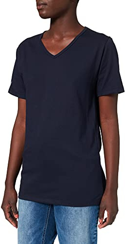 Trigema Damen Trigema Damen V-shirt 100% Biobaumwolle T Shirt, Navy-c2c, S EU