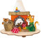 Drechslerei Kuhnert - Hobaku Bastelset - Teelichthalter - Motiv: Katzen am Kamin - Dekoration aus Holz zum Zusammenbauen - Maße: ca. 16 x 8 x 10 cm - Made in Germany