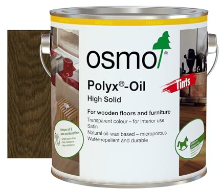Osmo Polyx®-Oil Tints Tester Size - Hard Wax Oil 3075, Black Satin Finish, 125ml - Durable Wood Oil for Wooden Furniture, Water-Resistant Floor Wax, Wood Treatments - Ideal for Oak, Pine & More