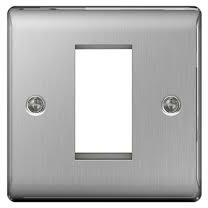 BG Nexus NBSEMS1 Euromodule Plate - 1 Module (1 Gang Plate) - Brushed Steel