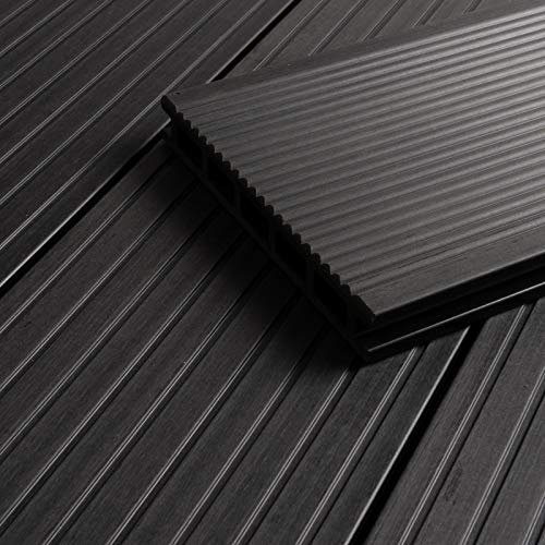 HORI® WPC-Terrassendiele Malta Anthrazit Hohlkammer | Komplettset inkl. 40x60 mm Unterkonstruktion & Clips | Pflegeleicht & rutschfest für langlebige Terrassen Fläche: 5 m² I 4,40 m Dielenlänge
