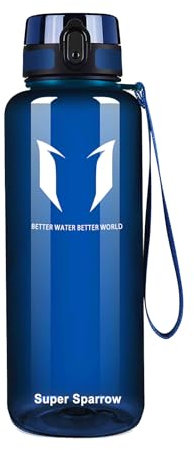 Super Sparrow Gourde - Bouilloire de Sport - 1.5L - Débit rapide, Couvercle anti-fuites pour - Non toxique, sans bisphénol A et plastique copolyester au tritan écologique