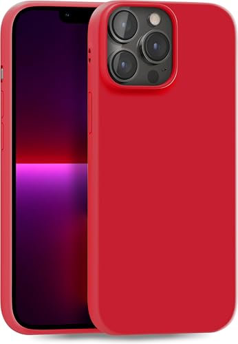 MyGadget Funda para iPhone 13 Pro MAX en Silicona TPU - Carcasa Slim & Flexible - Case Resistente Antigolpes y Anti choques - Ultra Protectora - Rojo